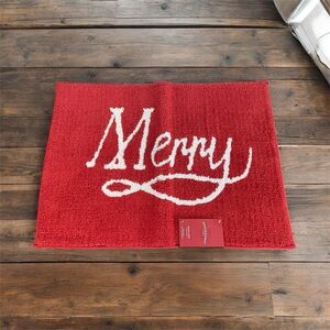 Wondershop Merry Red & White Christmas Bath Rug 17x24 Non-Skid Mat